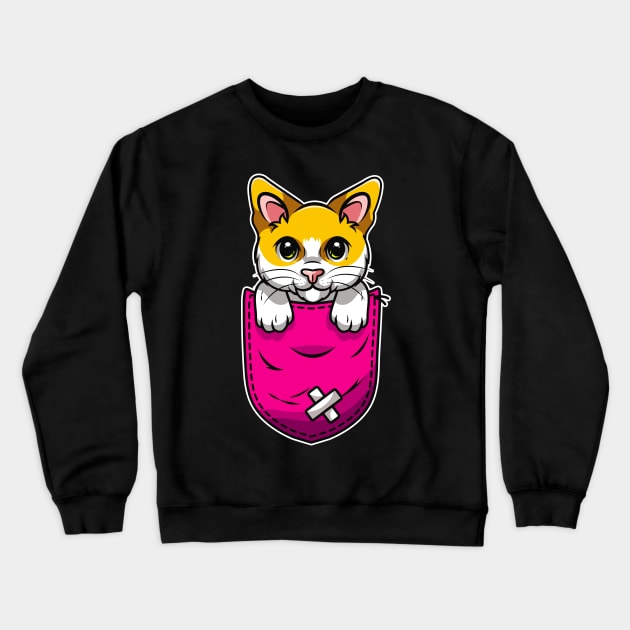 Cute Cat In Bag Cats Lover Crewneck Sweatshirt by Foxxy Merch